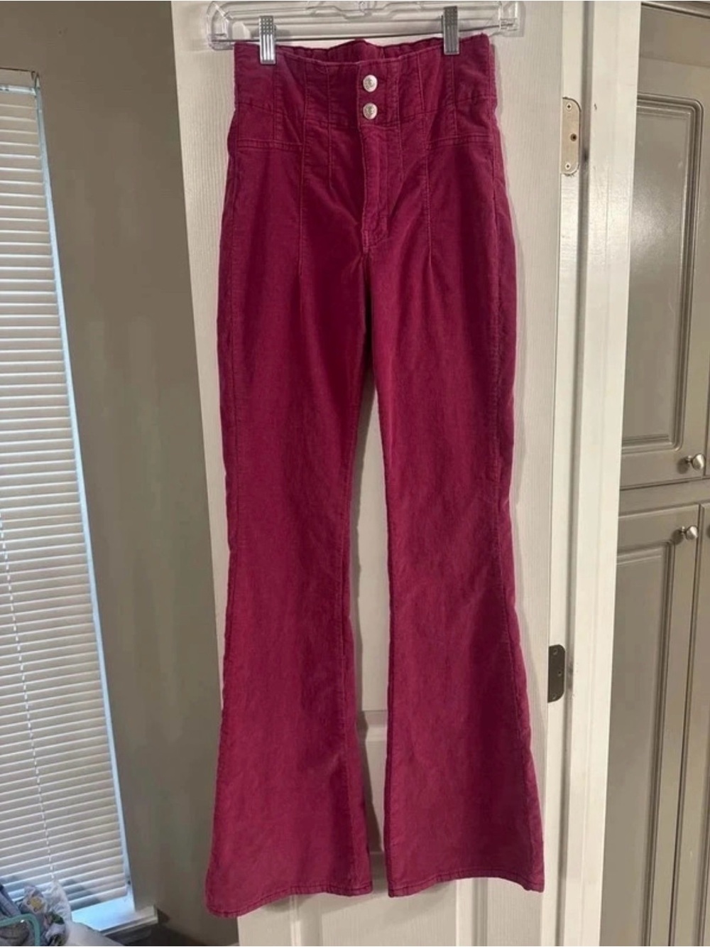 We The Free Deep Maroon Corduroy Flare Pants